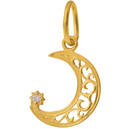 Золотая подвеска с фианитом