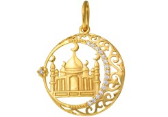 Золотая подвеска с фианитом