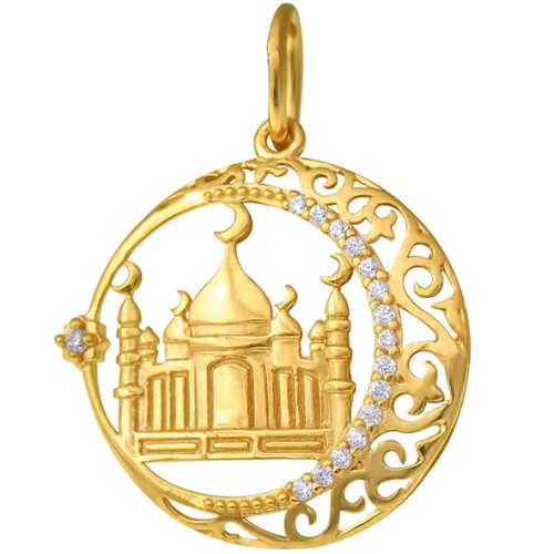 Золотая подвеска с фианитом