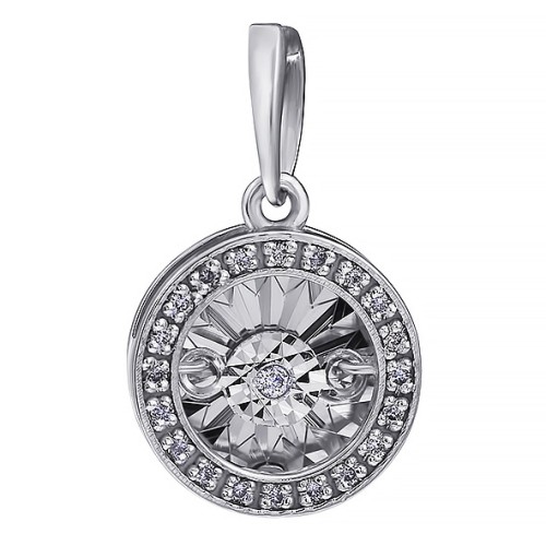 Подвеска из белого золота с бриллиантом