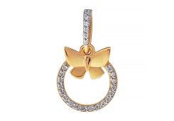 Золотая подвеска с фианитом