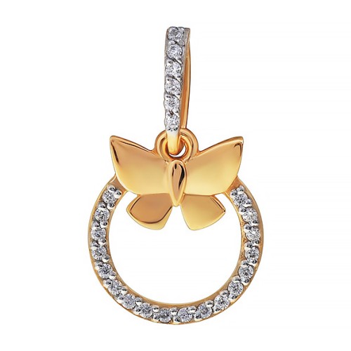 Золотая подвеска с фианитом