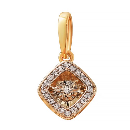 Золотая подвеска с бриллиантом