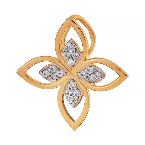 Золотая подвеска с фианитом