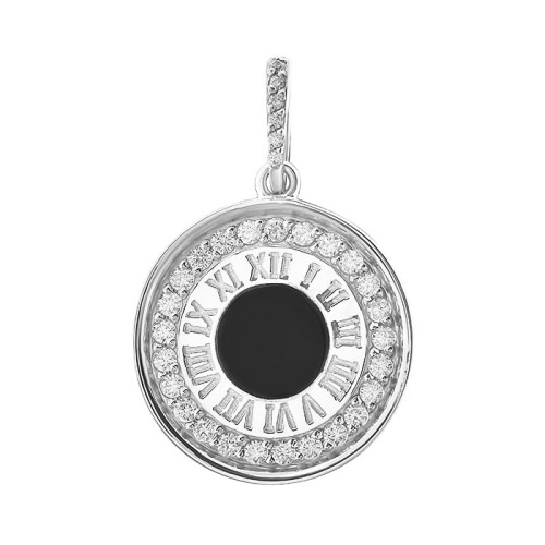 Подвеска из белого золота с агатом