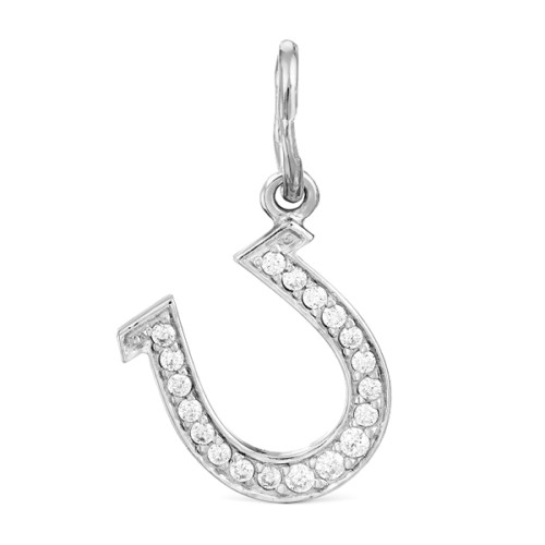 Подвеска из белого золота с фианитом