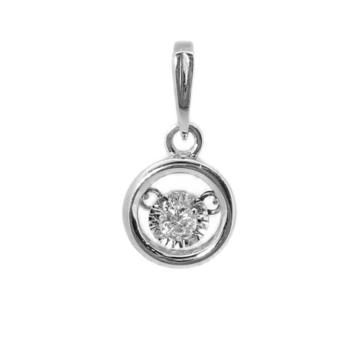 Подвеска из белого золота с бриллиантом