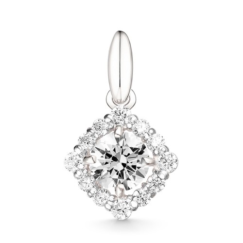 Подвеска из белого золота с фианитом