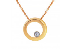 Золотое колье с фианитом