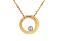 Золотое колье с фианитом