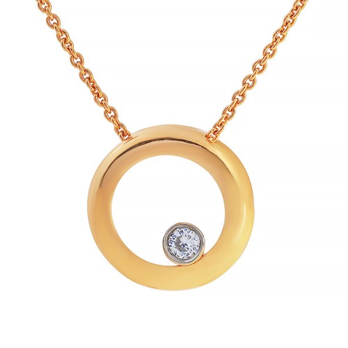 Золотое колье с фианитом