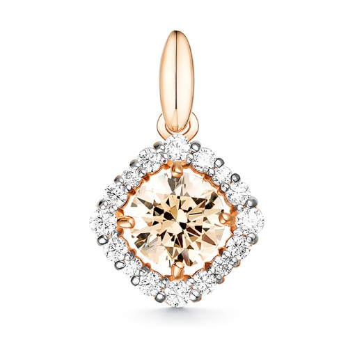 Золотая подвеска с фианитом