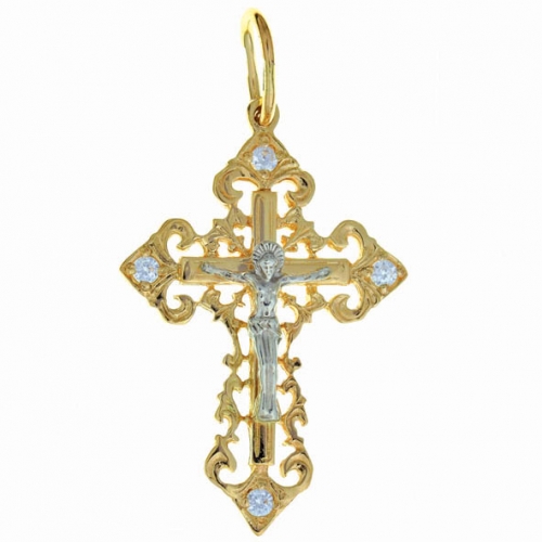 Крест из золота с фианитом