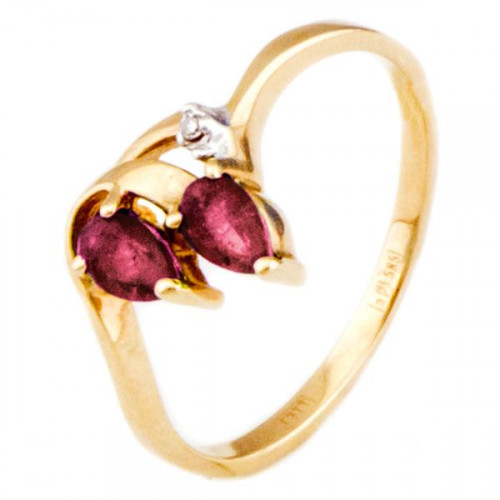 Кольцо из красного золота 585 пробы с рубином