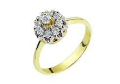 Кольцо из желтого золота с бриллиантом