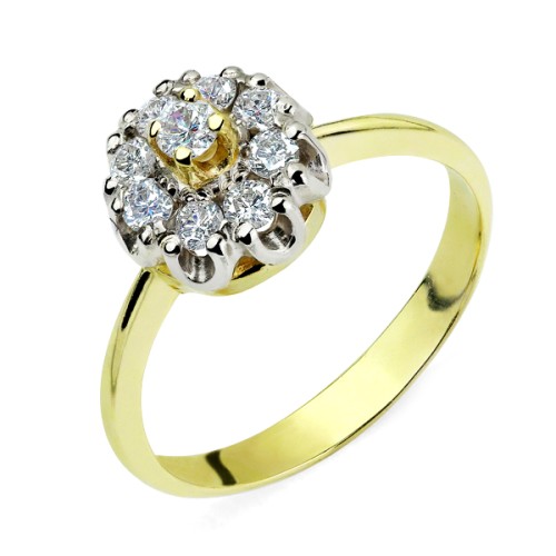 Кольцо из желтого золота с бриллиантом