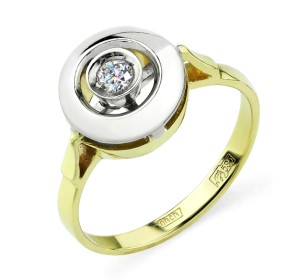 Кольцо из желтого золота с бриллиантом