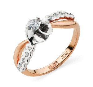 Золотое кольцо с бриллиантом