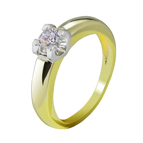 Кольцо из желтого золота с бриллиантом