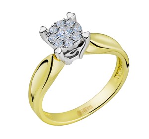 Кольцо из желтого золота с бриллиантом