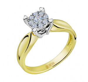 Кольцо из желтого золота с бриллиантом