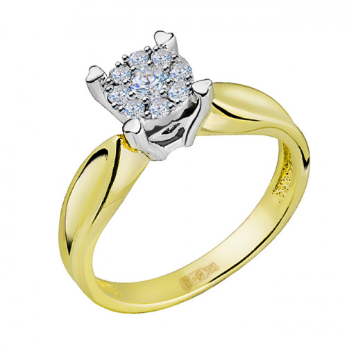 Кольцо из желтого золота с бриллиантом