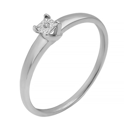 Кольцо из белого золота с бриллиантом