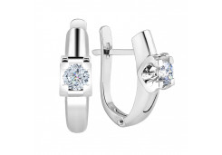 Серьги из белого золота с бриллиантом