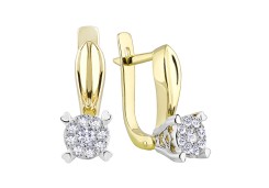 Серьги классические из желтого золота с бриллиантом