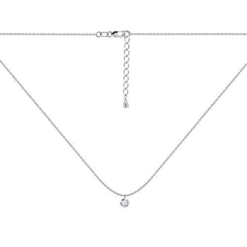 Серебряное колье с фианитом