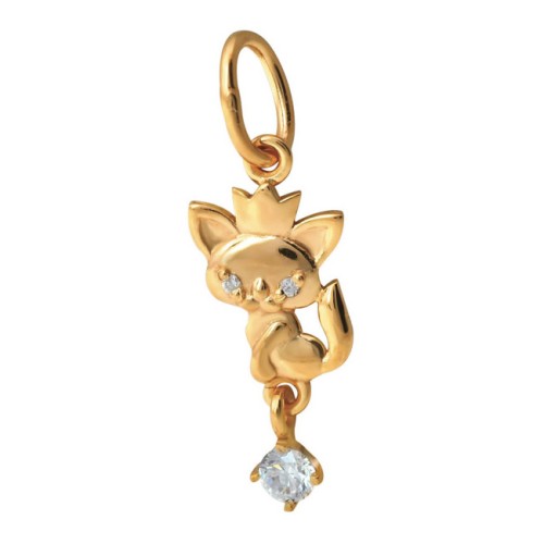Золотая подвеска с фианитом