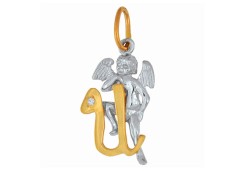 Золотая подвеска с фианитом