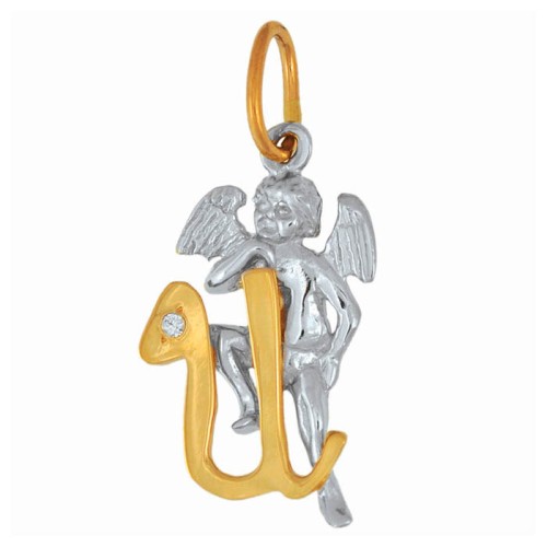 Золотая подвеска с фианитом