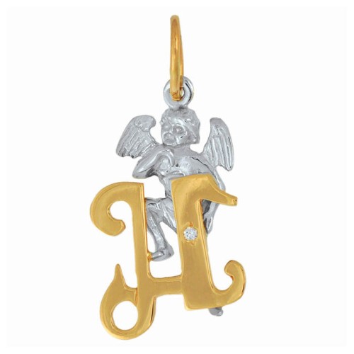 Золотая подвеска с фианитом