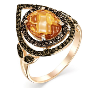 Золотое кольцо с янтарем