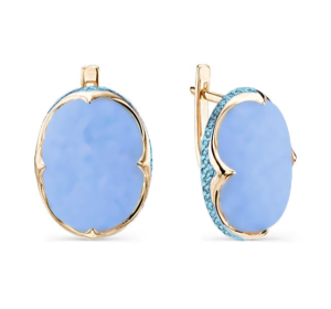 Золотые cерьги с бирюзой