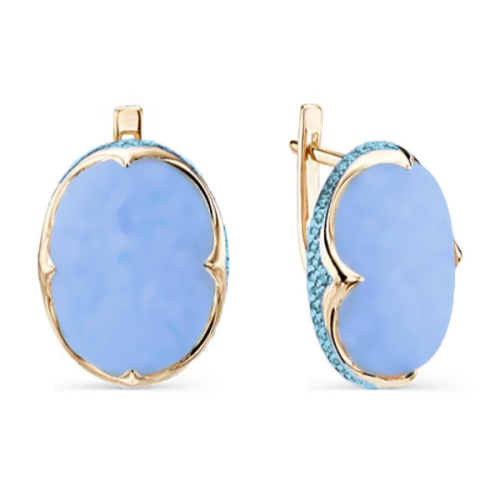 Золотые cерьги с бирюзой