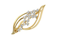 Брошь из золота с фианитом