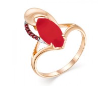 Золотое кольцо с кораллом