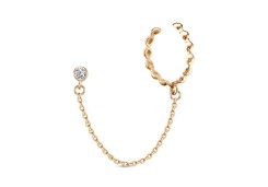 Золотые cерьги пусеты (гвоздики) с фианитом