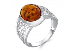Серебряное кольцо с янтарем