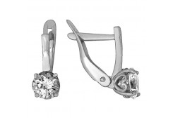 Серебряные cерьги с фианитом