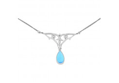 Серебряное колье с кошачим глазом