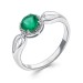 Серебряное кольцо с агатом зеленым