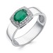 Серебряное кольцо с агатом зеленым