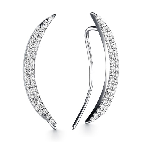 Серебряные cерьги классические с фианитом