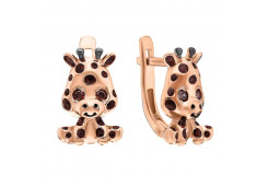 Серебряные cерьги классические с позолотой с эмалью