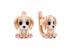 Серебряные cерьги классические с эмалью