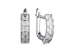 Серебряные cерьги с фианитом