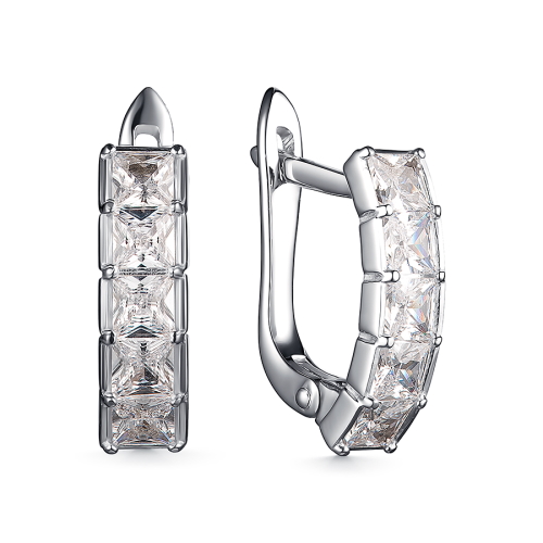 Серебряные cерьги с фианитом